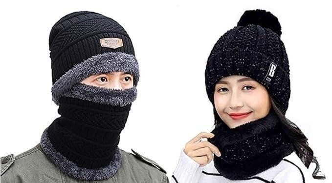 STAR Men Woolen Cap with Face Cover (Pack of 2)