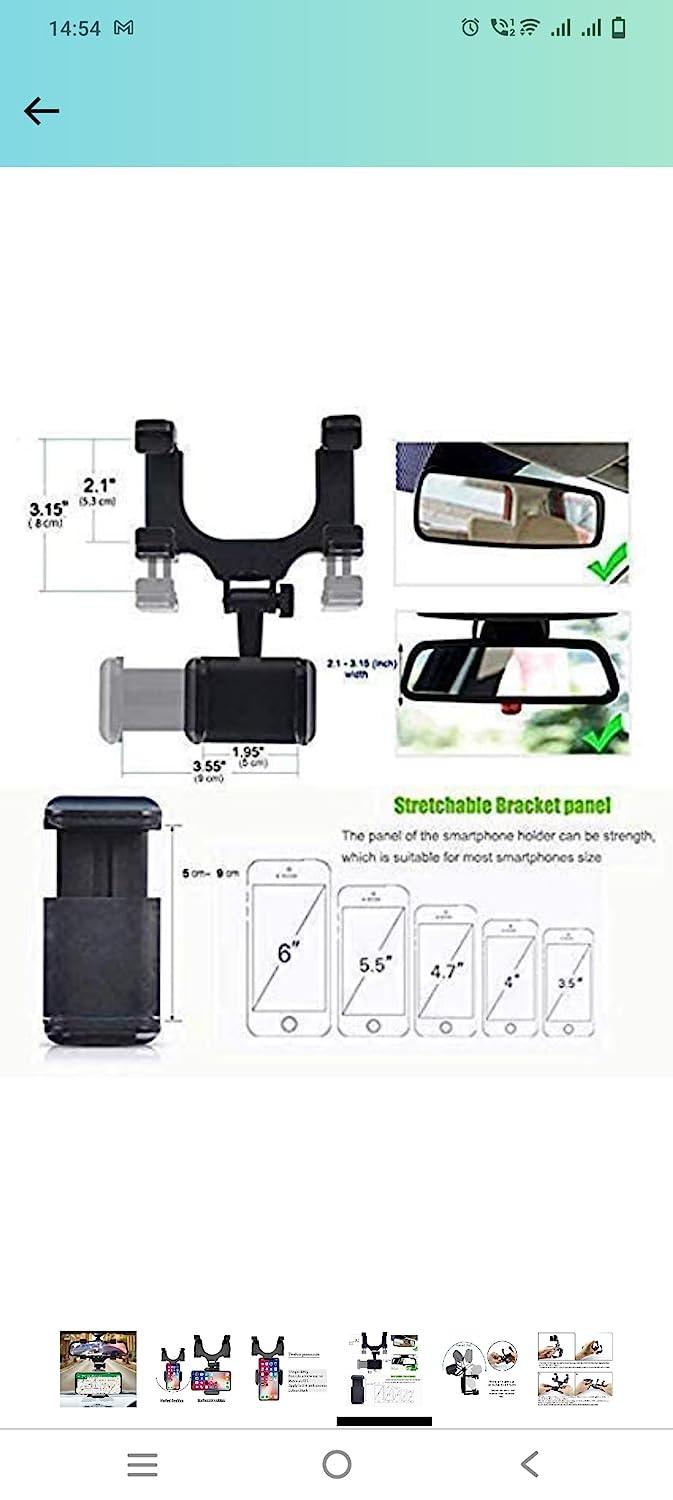 STAR Rearview Mirror Phone Holder for Car | 360° Rotatable
